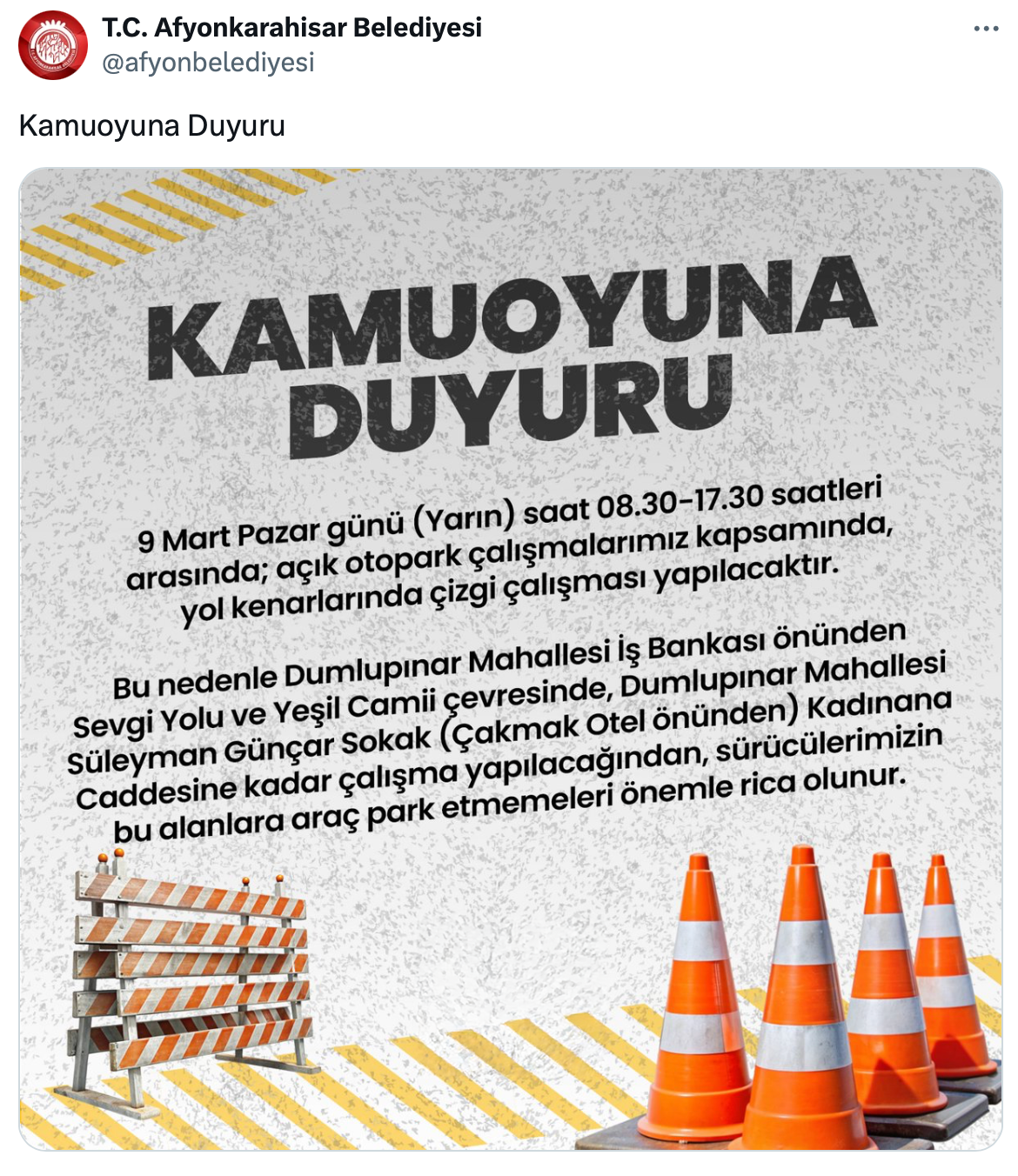 Kamuoyuna Duyuru