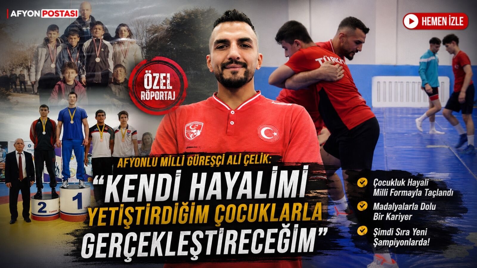 Afyonlu Milli Güreşçi Ali Çelik: “Kendi hayalimi yetiştirdiğim çocuklarla gerçekleştireceğim”