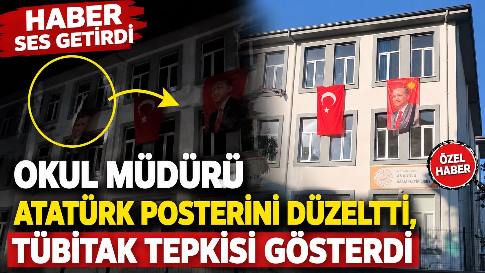 Afyon Postası’nın haberi ses getirdi: Okul müdürü Atatürk posterini düzeltti, TÜBİTAK tepkisi gösterdi