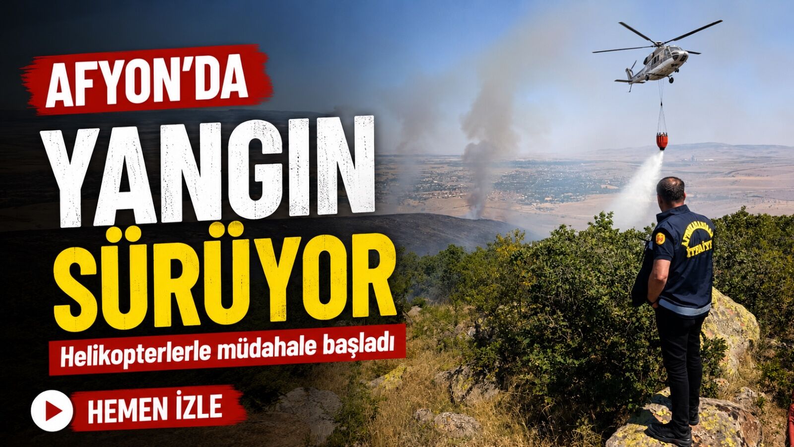 Afyon Kalecik eteklerinde yangın sürüyor: Helikopterlerle müdahale başladı