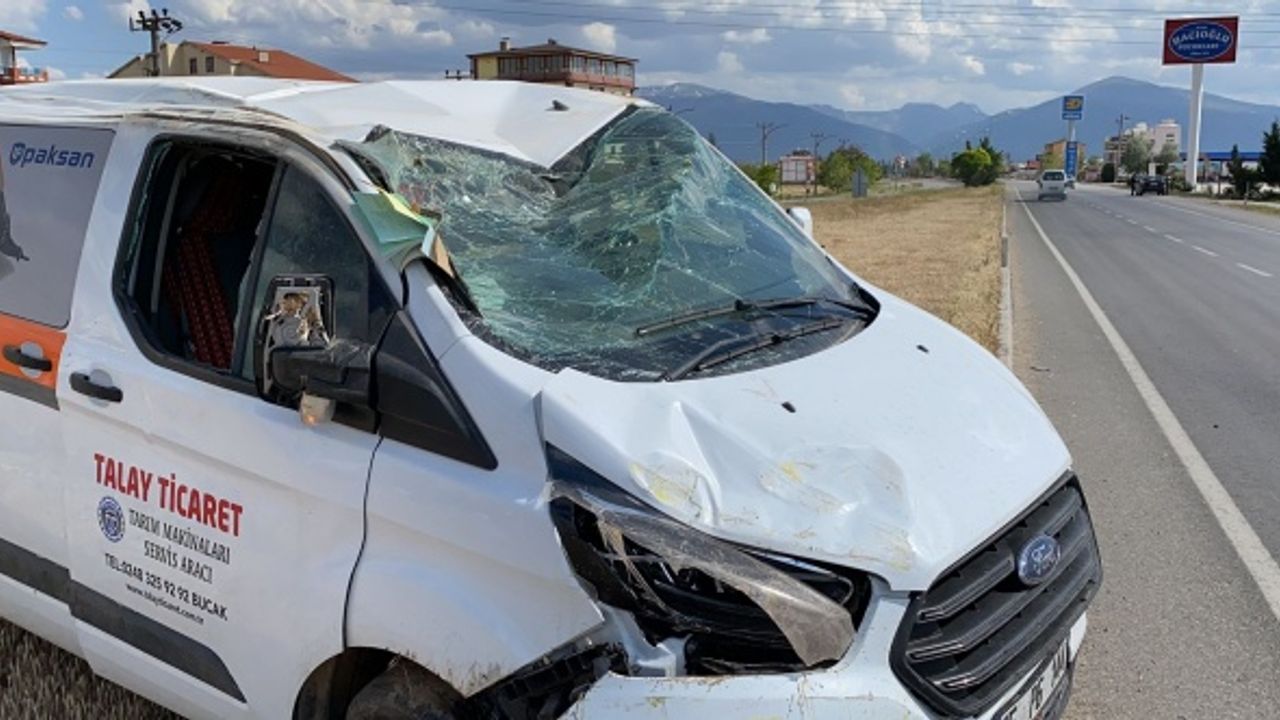 Afyon'da Bolvadin'de kaza: Önce çarptı sonra takla attı