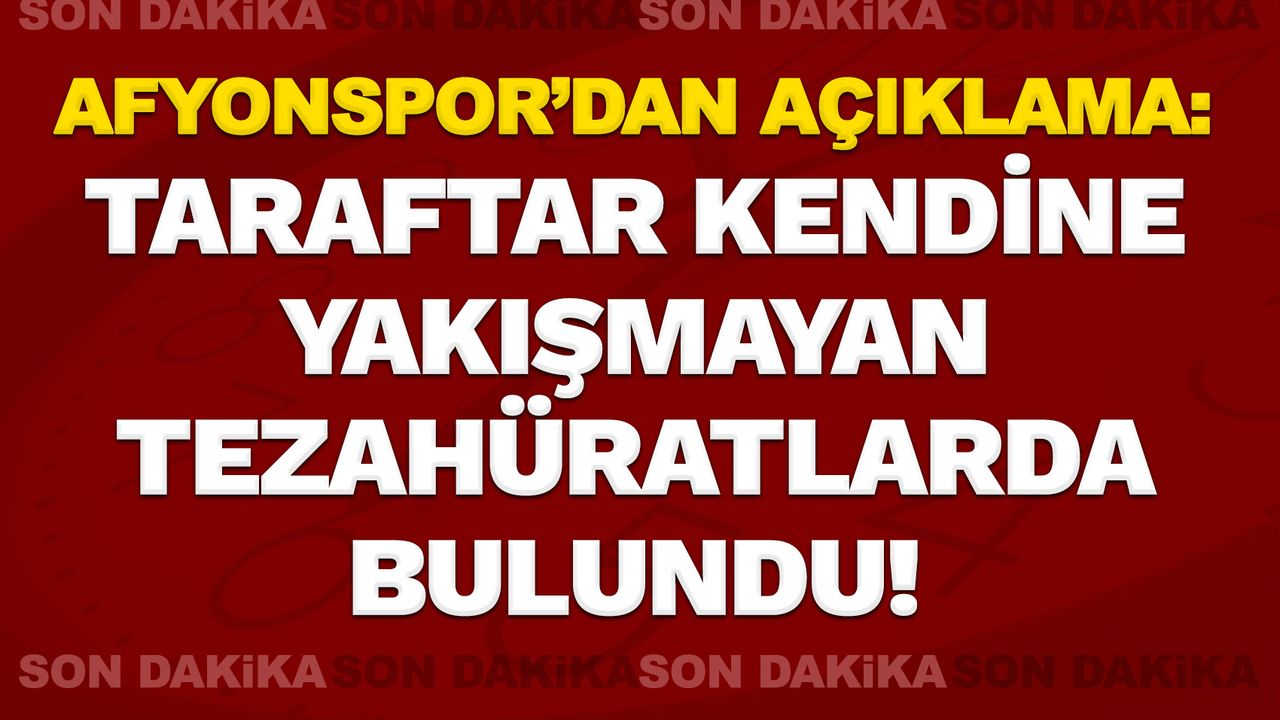 Afyonspor’dan Amed maçı açıklaması: Taraftarımız kendine yakışmayan tezahüratlarda bulundu!