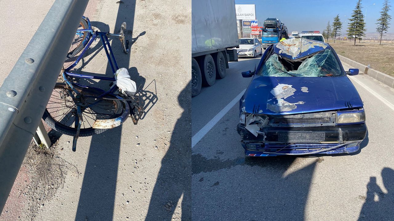 Afyon'da kahreden kaza: Otomobilin çarptığı bisikletin sürücüsü hayatını kaybetti
