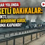 Afyon-Dinar yolunda hareketli dakikalar: Yangın çıktı, araçlar birbirine girdi, yol ulaşıma kapandı!
