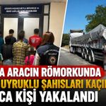 Afyon’da aracın römorkunda yabancı uyruklu şahısları kaçırmışlar! Onlarca kişi yakalandı