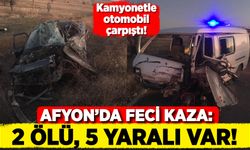 Afyon’da feci kaza: Kamyonetle otomobil çarpıştı, 2 ölü 5 yaralı var!