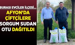 Afyon'un Evciler ilçesinde çiftçilere sorgum sudan otu dağıtıldı