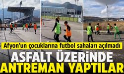 Afyon'un çocuklarına futbol sahaları açılmadı, asfalt üzerinde antrenman yaptılar!