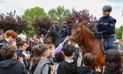 Eskişehir'de parklarda devriyeye çıkan atlı jandarma takımları büyük ilgi topladı