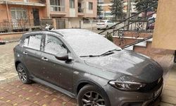 Araçlar ve binalar karla kaplandı