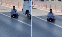 Afyon’da görenler gözlerine inanamadı: Yolun ortasına oturup şarap içmeye başladı