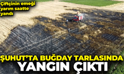 Şuhut’ta Buğday Tarlasında Yangın Çıktı