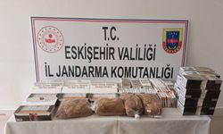 Jandarma 2 kilogram kaçak tütün ile 6 bin 640 makaron yakaladı