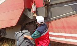 Kütahya merkez köylerinde hububat hasadı devam ediyor, biçerdöver kontrolleri sürüyor