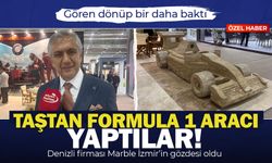 Gören dönüp bir daha baktı: Taştan Formula 1 aracı yaptılar... Denizli firması fuarın gözdesi oldu