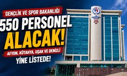 Gençlik ve Spor Bakanlığı 550 personel alacak: Afyon, Kütahya, Uşak ve Denizli listede!