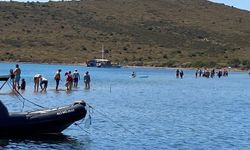 Ayvalık’ta akıntıya kapılan tatilci şişme botla kurtarıldı