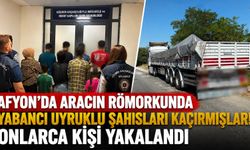 Afyon’da aracın römorkunda yabancı uyruklu şahısları kaçırmışlar! Onlarca kişi yakalandı
