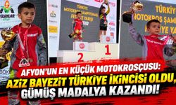Afyon'un en küçük motokrosçusu: Aziz Bayezit Türkiye ikincisi oldu, gümüş madalya kazandı!