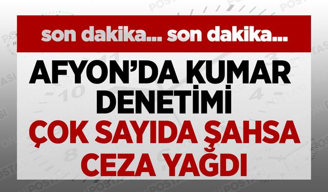 Afyon'da kumar denetimi: Çok sayıda şahsa ceza yağdı...