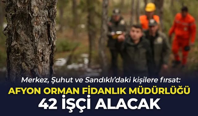 Afyon Orman Fidanlık Müdürlüğü 42 işçi alacak: Merkez, Şuhut ve Sandıklı’daki kişilere fırsat