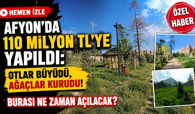 Afyon’da 110 milyon TL’ye yapıldı: Otlar büyüdü, ağaçlar kurumaya başladı, burası ne zaman açılacak?