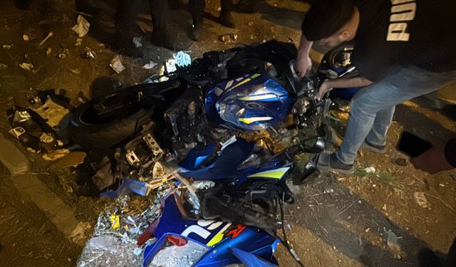 Bursa’da motosikletli sürücü yolun sonundan boş alana uçtu