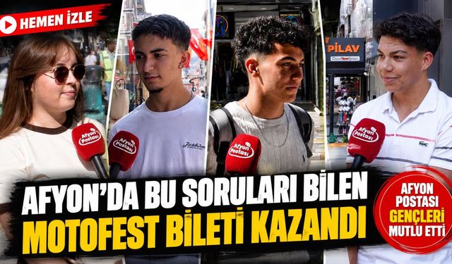 Afyon’da bu soruları bilen MotoFest bileti kazandı