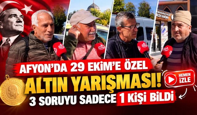 Afyon'da 29 Ekim'e özel altın yarışması! 3 soruyu sadece 1 kişi bildi