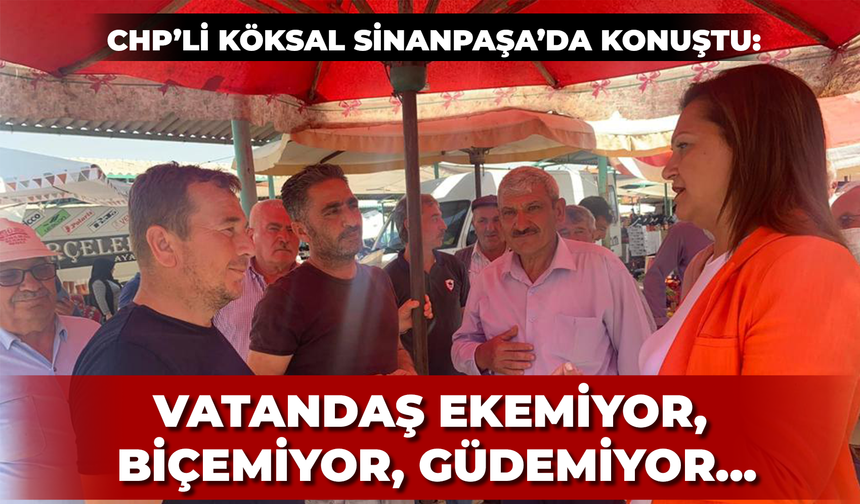 CHP'li Köksal Sinanpaşa'da konuştu: Vatandaş ekemiyor, biçemiyor, güdemiyor...
