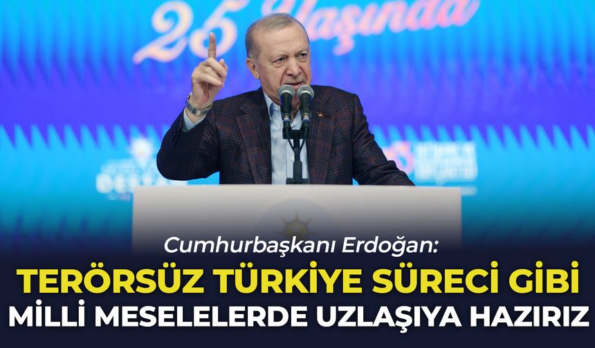 Cumhurbaşkanı Erdoğan: “Terörsüz Türkiye süreci gibi milli meselelerde uzlaşıya hazırız"