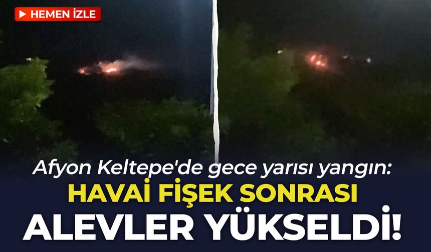 Afyon Keltepe'de gece yarısı yangın: Havai fişek sonrası alevler yükseldi!