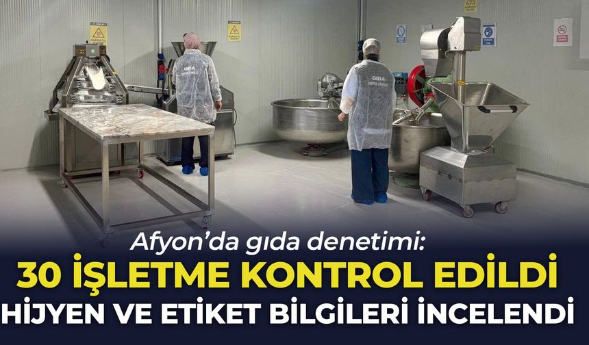 Afyon’da gıda denetimi: 30 işletme kontrol edildi, hijyen ve etiket bilgileri incelendi