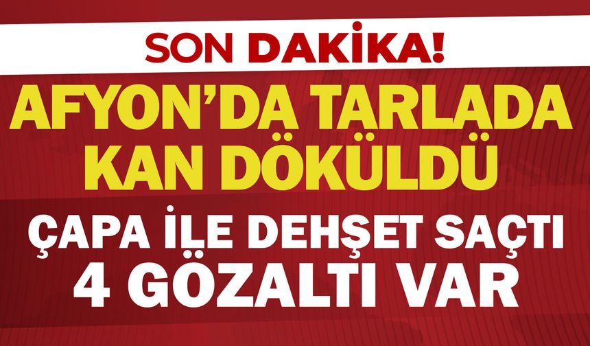 Afyon’da tarlada kan döküldü: Çapa ile başına vurdu, 4 gözaltı var!