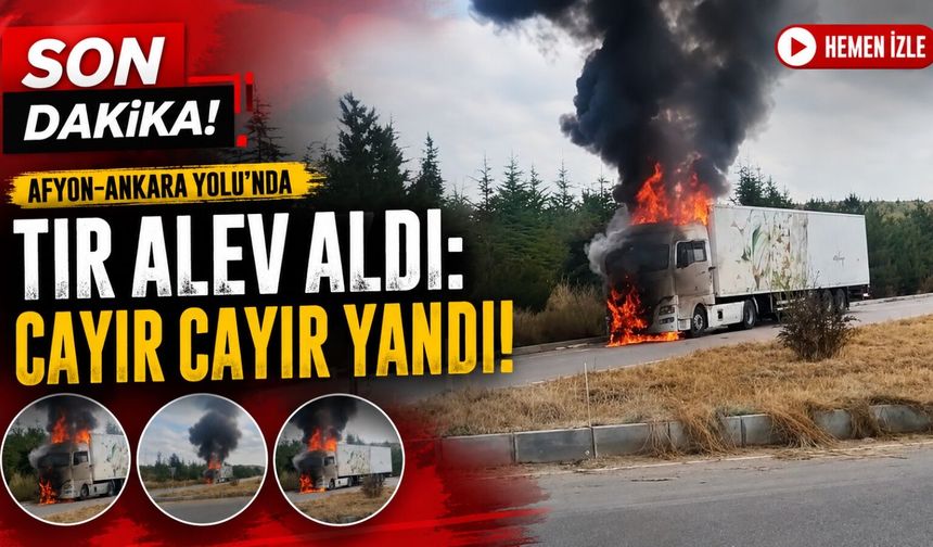 Afyon’da tır alev alev yandı: Dumanlar yükseldi