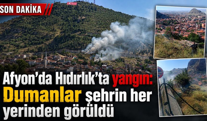 Afyon’da Hıdırlık Mesire Alanı’nda yangın: Alevler şehrin birçok noktasından görüldü