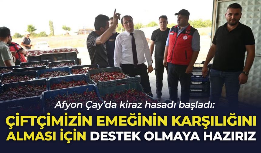 Afyon Çay’da kiraz hasadı başladı: “Çiftçimizin emeğinin karşılığını alması için destek olmaya hazırız”