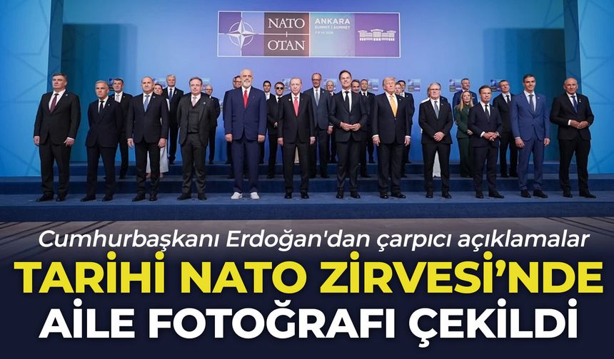 Tarihi NATO Zirvesi'nde aile fotoğrafı çekildi: Cumhurbaşkanı Erdoğan'dan çarpıcı açıklamalar