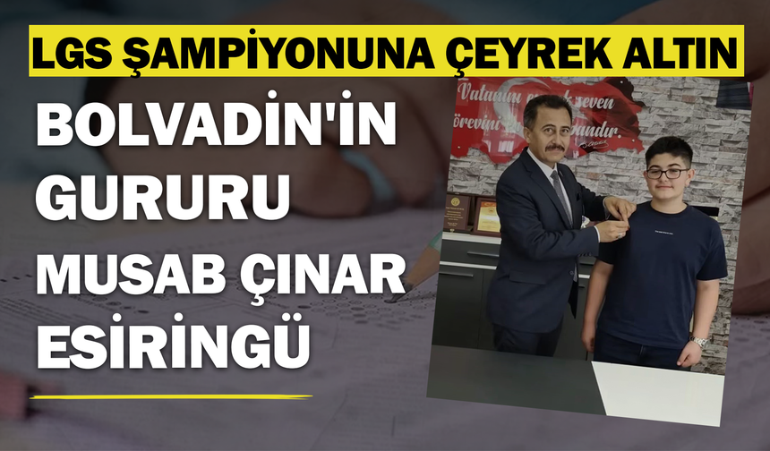 Bolvadin'de LGS Şampiyonuna Çeyrek Altın Ödülü