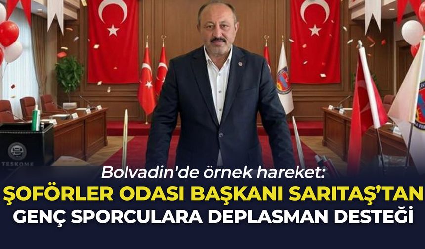 Bolvadin'de örnek hareket: Şoförler Odası Başkanı Sarıtaş'tan genç sporculara deplasman desteği