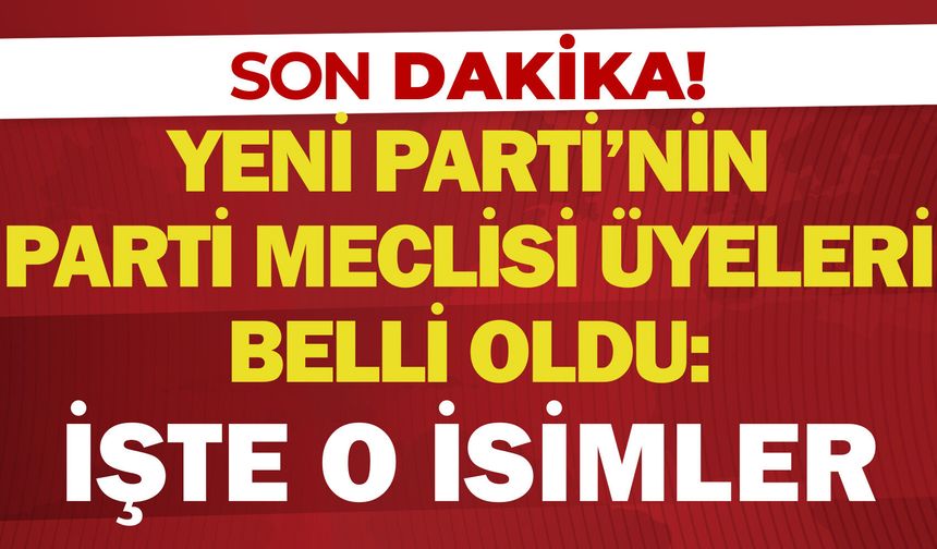 Yeni Parti’nin parti meclisi üyeleri belli oldu: İşte o isimler