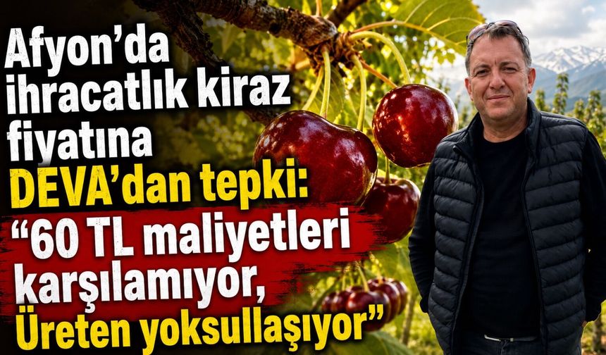 Afyon’da ihracatlık kiraz fiyatına DEVA’dan tepki: “60 TL maliyetleri karşılamıyor, Üreten yoksullaşıyor”