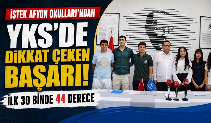 İSTEK Afyon Okulları’ndan YKS’de dikkat çeken başarı: İlk 30 binde 44 derece