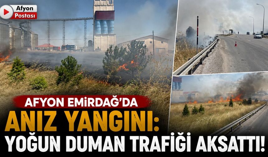 Afyon Emirdağ'da anız yangını: Yoğun duman trafiği aksattı!