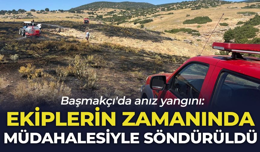 Başmakçı'da anız yangını: Ekiplerin zamanında müdahalesiyle söndürüldü