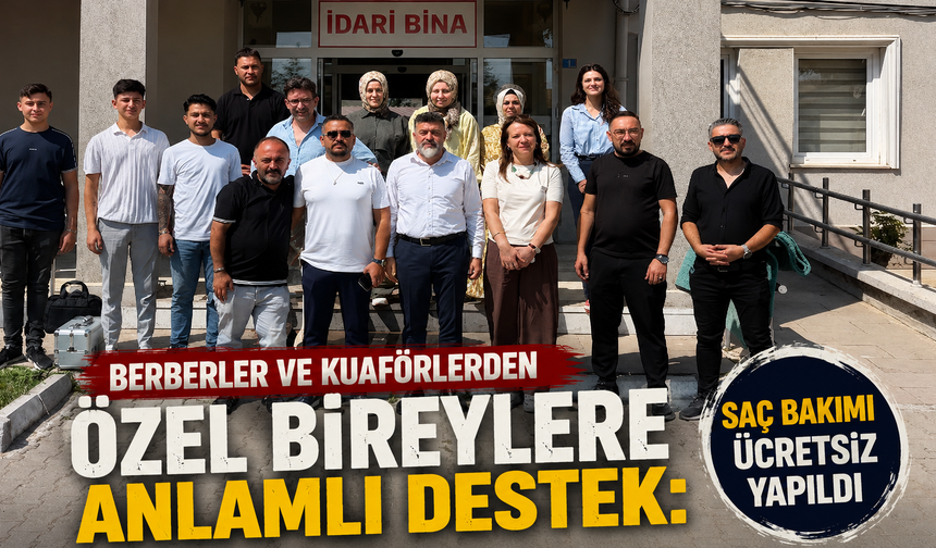 Afyon'da berberler ve kuaförlerden özel bireylere anlamlı destek