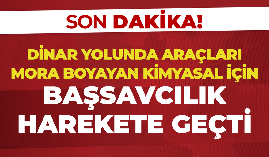 Dinar Yolunda Araçları Mora Boyayan Kimyasal İçin Soruşturma Başlatıldı