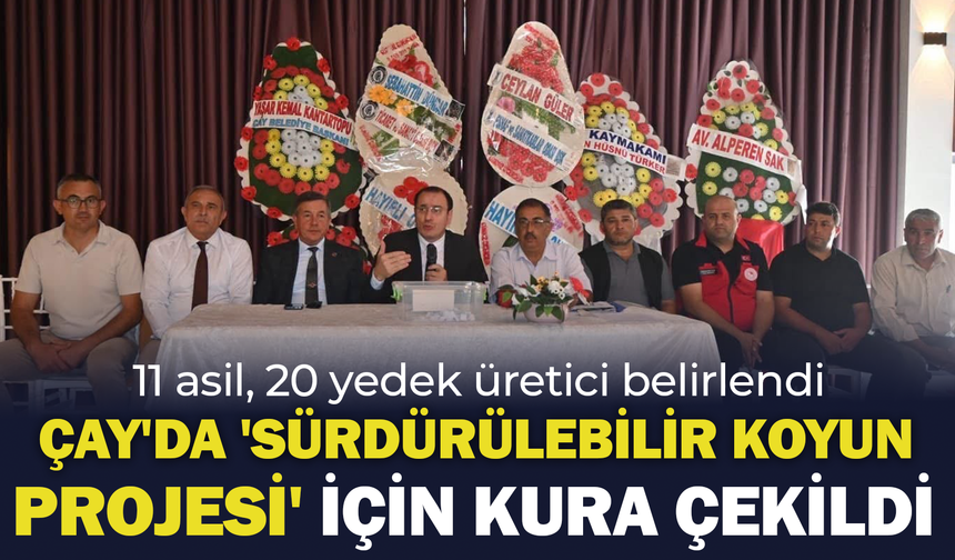 Çay'da 'Sürdürülebilir Koyun Projesi' için kura çekildi