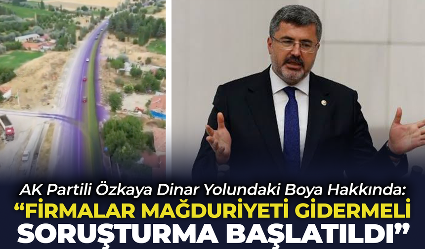 AK Partili Özkaya Dinar Yolundaki Boya Hakkında: "Firmalar Mağduriyeti Gidermeli, Soruşturma Başlatıldı"