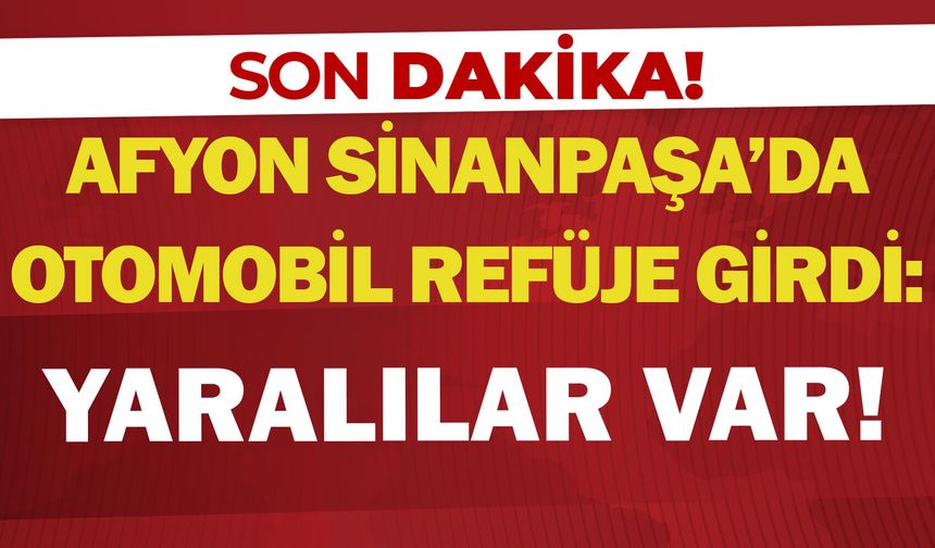 Afyon Sinanpaşa'da otomobil refüje girdi: Yaralılar var!